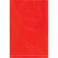 Flat 2 Mil Poly Bags, 6" x 9", Red, 1000/Case