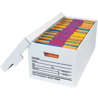 Deluxe File Storage Boxes, 24" x 12" x 10", White, 12/Case