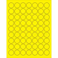Tape Logic® Circle Laser Labels, 1", Fluorescent Yellow, 6300/Case