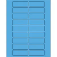 3 x 1" Fluorescent Blue Rectangle Laser Labels 100 SHEETS