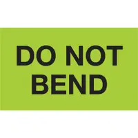 Tape Logic® Labels, "Do Not Bend", 3" x 5", Fluorescent Green, 500/Roll