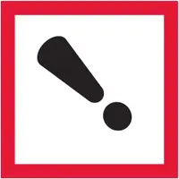 Tape Logic® Pictogram Labels, "Exclamation Mark, 2" x 2", Red/White/Black, 500/Roll