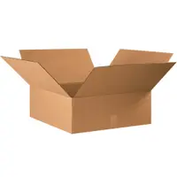 Flat Corrugated Boxes, 22" x 22" x 8", Kraft, 15/Bundle; 120/Skid