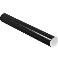 Mailing Tubes with Caps, 3" x 24", Black, 24/Case