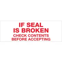 Tape Logic® Pre-Printed Carton Sealing Tape, "If Seal Is Broken...", 2.2 Mil, 2" x 55 yds., Red/White, 6/Case