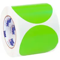 Tape Logic® Inventory Circle Labels, 4", Fluorescent Green, 500/Roll