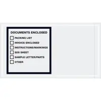 Tape Logic® Transportation Envelopes, "Documents Enclosed", 5 1/2" x 10", Printed Clear, 1000/Case