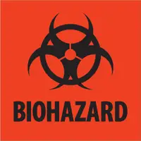 Tape Logic® Labels, "Biohazard", 2" x 2", Fluorescent Red, 500/Roll