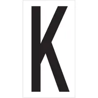 Vinyl Warehouse Letter Labels, "K", 3 1/2", Black/White, 50/Case