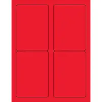 Tape Logic® Rectangle Laser Labels, 3 1/2" x 5", Fluorescent Red, 400/Case