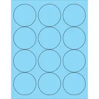 Tape Logic® Circle Laser Labels, 2 1/2", Pastel Blue, 1200/Case