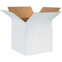 Corrugated Boxes, 24" x 24" x 24", White, 10/Bundle; 120/Skid