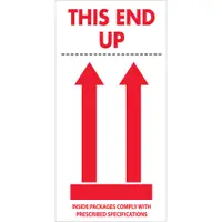 Tape Logic® Labels, "This End Up", 4" x 8", Red/White, 500/Roll