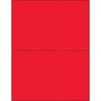 Tape Logic® Removable Rectangle Laser Labels, 8 1/2" x 5 1/2", Fluorescent Red, 200/Case