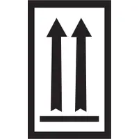 Tape Logic® Labels, "Two Black Arrows Over Black Bar, 3" x 5", Black/White, 500/Roll