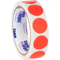Tape Logic® Inventory Circle Labels, 1", Fluorescent Red, 500/Roll