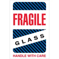 Tape Logic® Labels, "Fragile - Glass - Handle With Care", 4" x 6", Multiple, 500/Roll