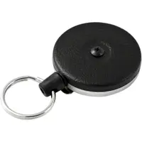 Heavy Duty Original KeyBak® Retractable Key Holder, Black, 2/Case