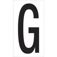 Vinyl Warehouse Letter Labels, "G", 3 1/2", Black/White, 50/Case