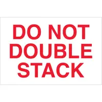Tape Logic® Labels, "Do Not Double Stack", 2 x 3", Red/White, 500/Roll