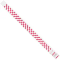 Tyvek® Wristbands, 3/4" x 10", Pink Checkerboard, 500/Case