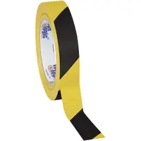 Tape Logic® Striped Vinyl Tape, 7.0 Mil, 1" x 36 yds., Black/Yellow, 48/Case