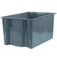 Stack & Nest Containers, 26 5/8" x 18 1/4" x 14 7/8", Gray, 3/Case