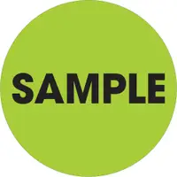 Tape Logic® Labels, "Sample", 2" Circle, Fluorescent Green, 500/Roll