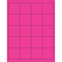 Tape Logic® Rectangle Laser Labels, 2" x 2", Fluorescent Pink, 2000/Case