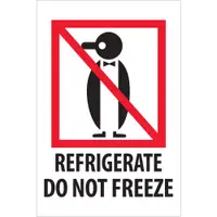 Tape Logic® Labels, "Refrigerate Do Not Freeze", 4 x 6", Red/White/Black, 500/Roll