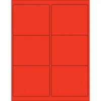 4 x 3 1/3" Red Rectangle Laser Labels 100 SHEETS