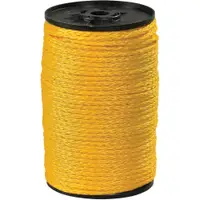 Hollow Braided Polypropylene Rope, 3/8", 2,100 lb, Yellow, 1000'/Case