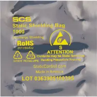 Open End Static Shielding Bags, 2" x 3", Transparent, 1000/Case