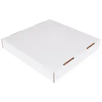 Corrugated Trash Can Lid Solid, 40 and 50 Gallon, 18" x 18" x 3", White, 10/Bundle