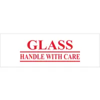 Tape Logic® Pre-Printed Carton Sealing Tape, "Glass - Handle With Care", 2.2 Mil, 2" x 55 yds., Red/White, 36/Case
