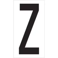 Vinyl Warehouse Letter Labels, "Z", 3 1/2", Black/White, 50/Case