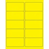 Tape Logic® Rectangle Laser Labels, 4" x 2", Fluorescent Yellow, 1000/Case