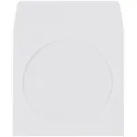 CD Sleeves, Paper Windowed, 4 7/8" x 5", Clear/White, 500/case
