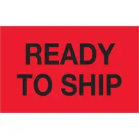 Tape Logic® Labels, "Ready To Ship", 1 1/4" x 2", Fluorescent Red, 500/Roll