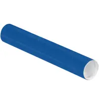 Mailing Tubes with Caps, 2" x 12", Blue, 50/Case
