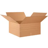 Multi-Depth Corrugated Boxes, 24" x 24" x 12", Kraft, 10/Bundle; 120/Skid