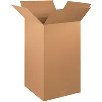 Tall Corrugated Boxes, 20" x 20" x 36", Kraft, 10/Bundle; 120/Skid