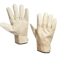 Cowhide Leather Drivers Gloves , Large, Natural, 3 Pairs/Case