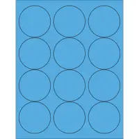 2 1/2" Fluorescent Blue Circle Laser Labels 100 SHEETS