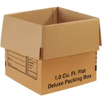 Deluxe Packing Boxes, 12" x 12" x 12", Kraft, 25/Bundle; 500/Skid