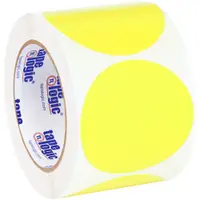 Tape Logic® Inventory Circle Labels, 3", Fluorescent Yellow, 500/Roll