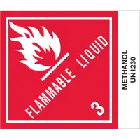 Tape Logic® Labels, "Methanol", 4" x 4 3/4", Red, Red/White/Black, 500/Roll
