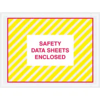 Tape Logic® SDS Envelopes, "Safety Data Sheets Enclosed", 4 1/2" x 6", Printed Clear, 1000/Case