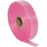 Anti-Static Poly Tubing, 4 Mil, 2" x 1075', Pink, 1/Roll