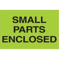 Tape Logic® Labels, "Small Parts Enclosed", 2 x 3", Fluorescent Green, 500/Roll